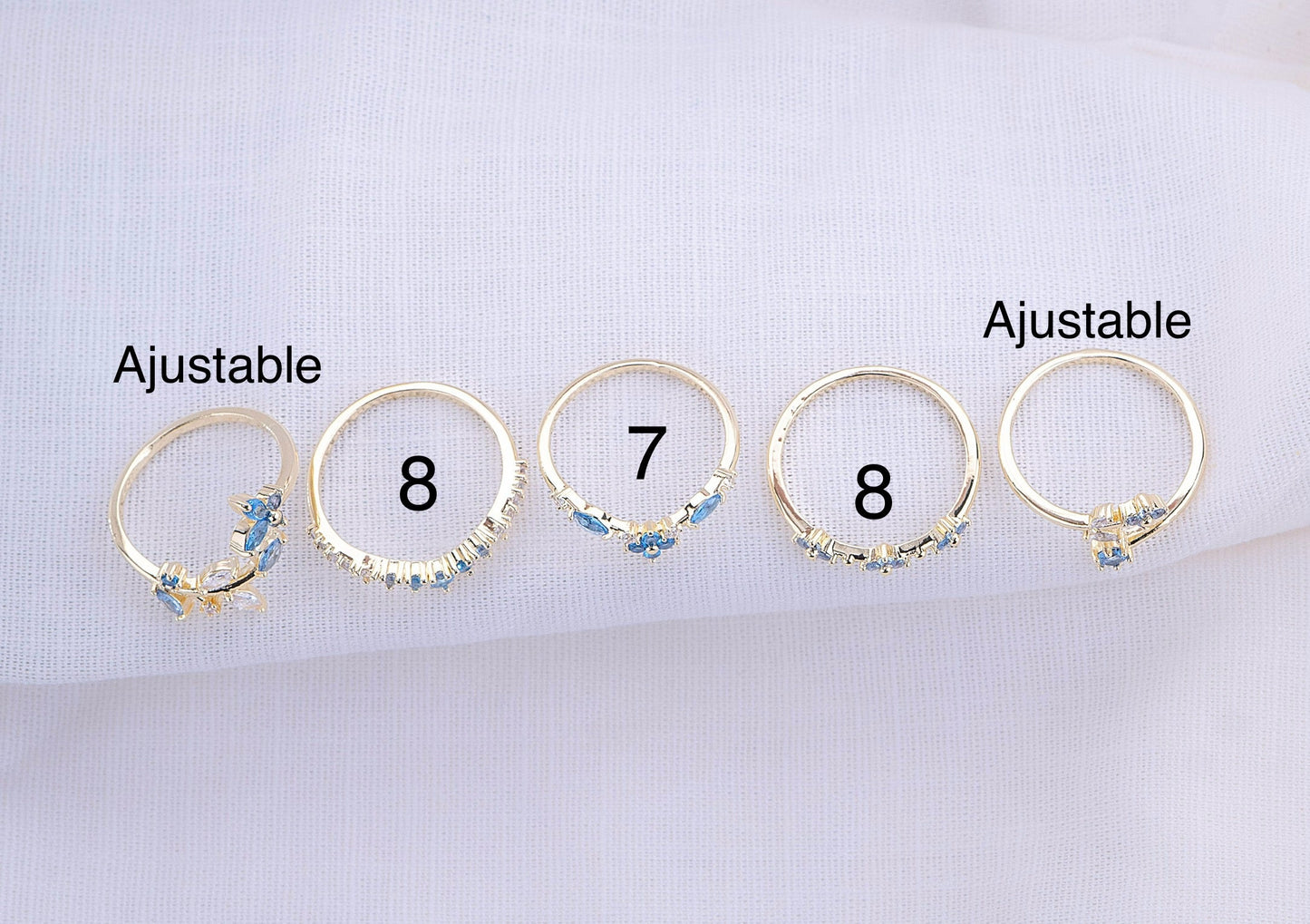 Set X 5 Anillos Azul Mágico