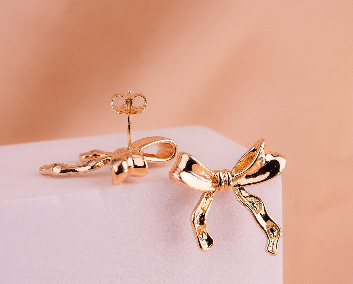 Aretes Moños Dorados