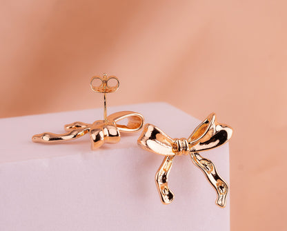 Aretes Moños Dorados