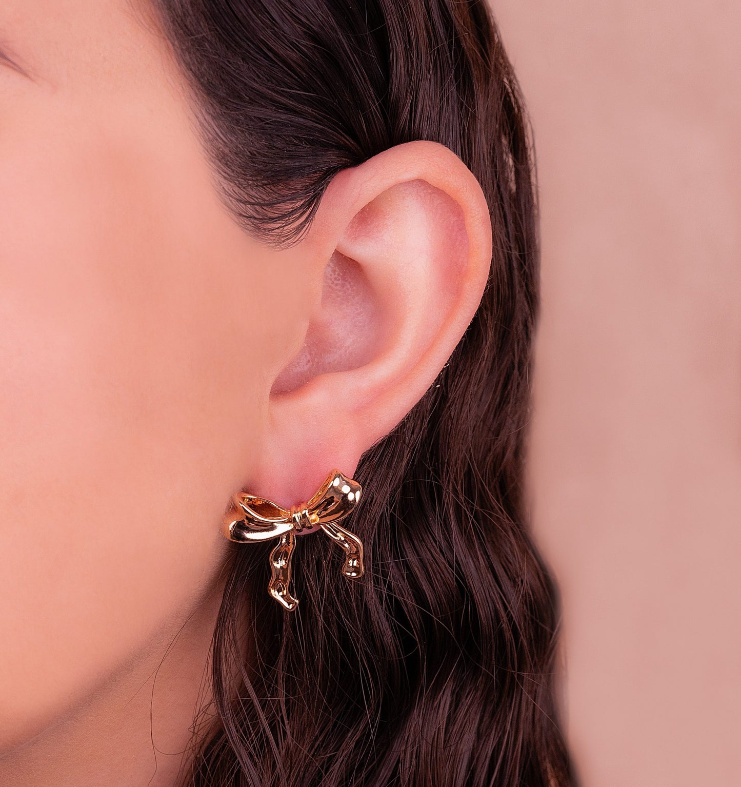 Aretes Moños Dorados