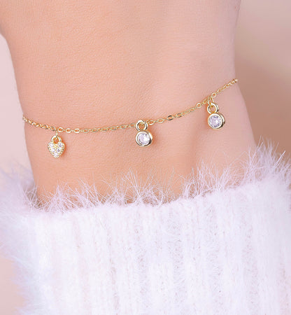 Pulsera Circones Corazón Dorada