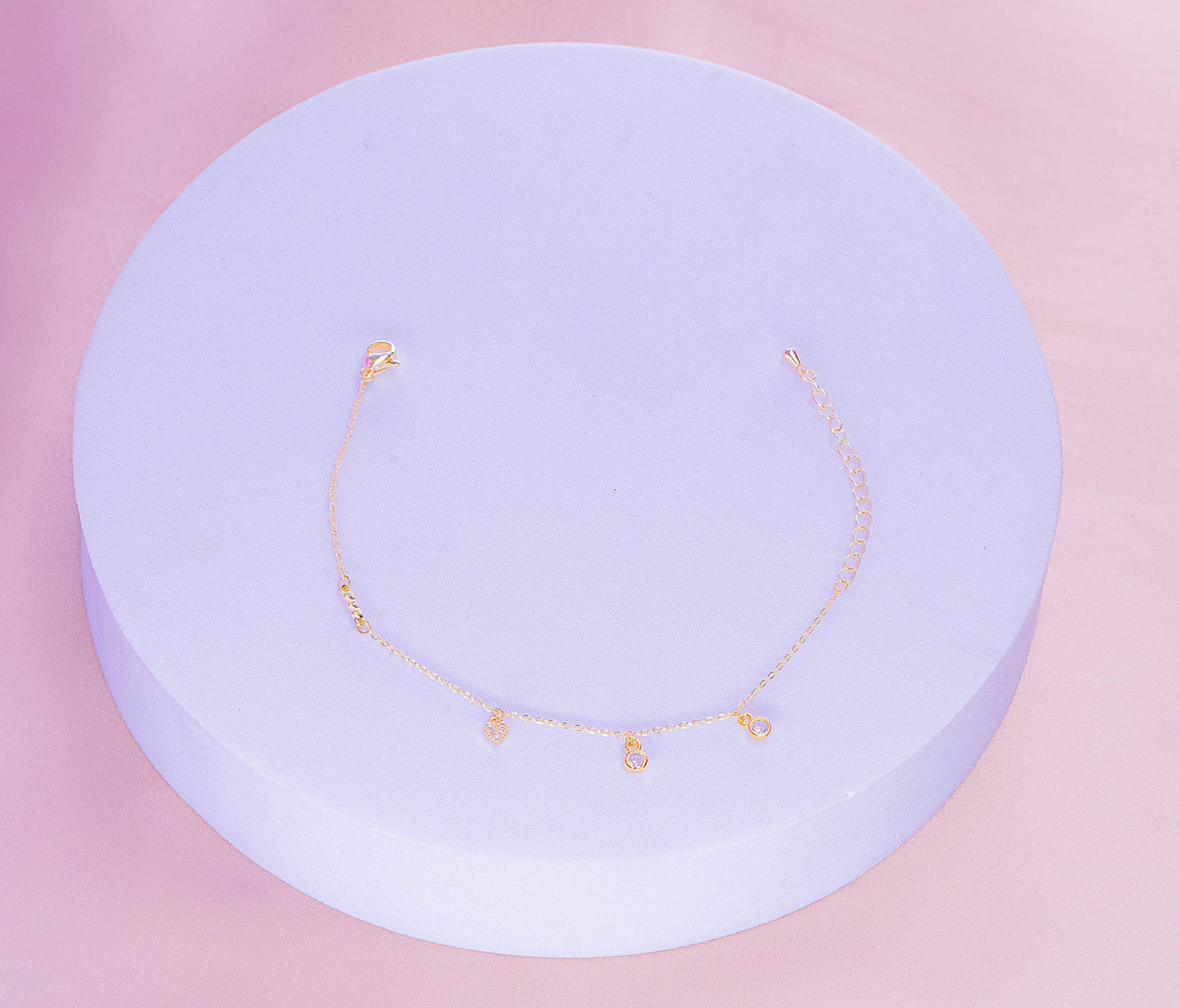 Pulsera Circones Corazón Dorada