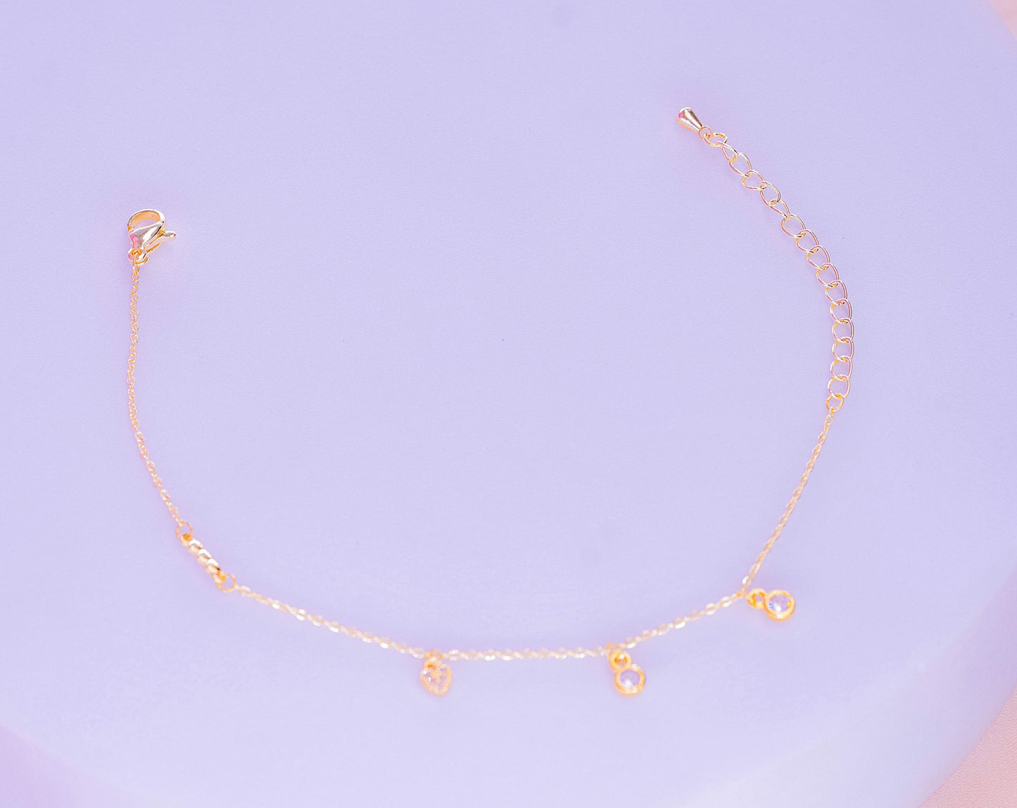 Pulsera Circones Corazón Dorada